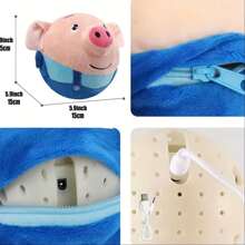 Active Moving Cat/Dog Lover Gift And Dog/Cat Mom Love Pet Plush Toy, Interactive Dog Lover And Dog Mom Love Toy Cat/Dog Lover Gift And Dog/Cat Mom Love Pet Bouncing Balls, USB Rechargeable Interactive Washable Cartoon Pig Small Plush Sound Electronic Dog Lover And Dog Mom Love Toy, Small Plush Sound Toys For Dog Lover And Dog Mom Loves,Without Battery