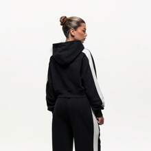 Good for Nothing Vintage Track Style Hoodie, Black - Black - View 3