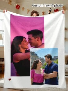 SEPTEVAGUS 1pc Custom Blanket With Picture, Personalized Photo Throw Blanket For Valentine's Day Multipurpose Living Room Sofa Outdoor Beach Camping Pet, Personalized Family/Pet/Couple Photo Printed Bedding Blanket, Personalized Christmas Gifts, Mother's Day/Father's Day Gift, Family Gift, Birthday Gifts, Gift For Friend, Gift For Her