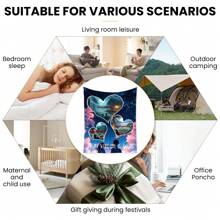 定制爱情背景图片和文字毯子，情人节装饰挂毯，个性化的理想礼物，适合他/她、男朋友、女朋友、爸爸、妈妈、家人、朋友、宠物，适合周年纪念日、情人节、母亲节、生日、儿童节、父亲节、毕业典礼、婚礼、圣诞节、沙发、床、汽车、卧室、客厅、办公室、户外露营、海滩、家庭墙壁装饰