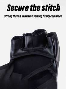 1副PU拳击手套，半指拳击手套，适合成人沙袋拳击训练，男女通用，跆拳道护手 - 彩色 - 查看 5