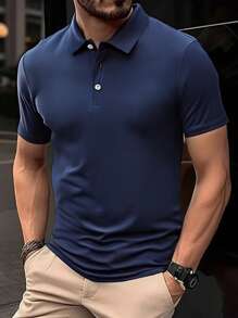 3 Pieces Men'S Short-Sleeve Polo Shirts For Summer, Featuring A Classic Collar, Solid Colors, And Suitable For Casual Sports Wear.