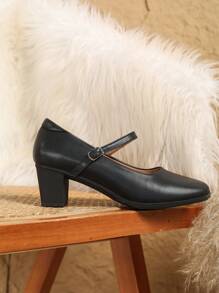 Women's Fashion Buckle Decor Comfortable Flats - Black - View 6