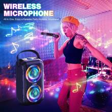 W-KING Cassa Bluetooth Potente Portatile con Microfono Wireless/2 Drivers Full-range-Super Bass, Altoparlante Bluetooth Speaker per da 80W con luci, Suono 105dB, IPX5, 24H, U-Disk, Scheda TF, AUX, EQ - 1 - Ver 3