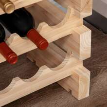 HOMCOM Wooden Wine Rack 3 Tier Shelf For 36 Bottles Shelving Storage Holder - Brown - View 8