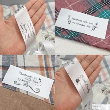 Custom-Made 50-200 Ribbon Personalized Garment Sewing Labels, Washable, For Men's And Women's Clothing Collars, White Name Tags, Multi-Color Designs, Exquisite Embroidered Personalized Handmade Labels, Suitable For Clothing, Bags, Dresses, T-Shirts, Hats, Scarves, School Uniforms, Bed Sheets, Socks, School Bags, Etc. Multifunctional, Cartoon Patterns, Ideal Gifts For Him, Her, Mother, Friends, Son, Daughter, Etc. Suitable For Home, School, Restaurant, Living Room, Bedroom, Tea Room, Office, Printed Patterns. - White - View 10