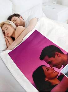 SEPTEVAGUS 1pc Custom Blanket With Picture, Personalized Photo Throw Blanket For Valentine's Day Multipurpose Living Room Sofa Outdoor Beach Camping Pet, Personalized Family/Pet/Couple Photo Printed Bedding Blanket, Personalized Christmas Gifts, Mother's Day/Father's Day Gift, Family Gift, Birthday Gifts, Gift For Friend, Gift For Her