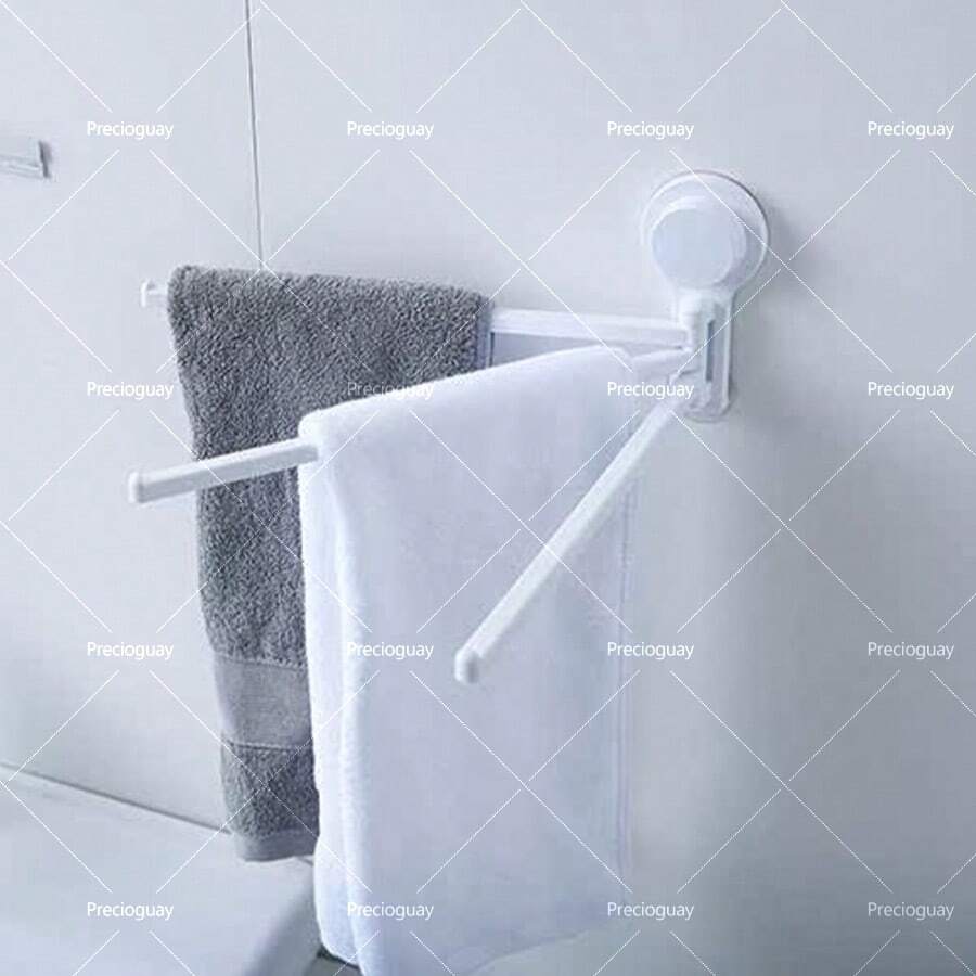 Estante Para Toallas With Ventosas, With Múltiples Barras, Apto Para Tender Varias Toallas, Estable Y Su Posición Se Puede De Libremente Libremente. - 白色 - 查看 1