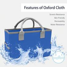 1pc Multi-Functional Storage Bag, Portable Tote Bag With Handles & Pockets, Wear-Resistant Oxford Storage Bag,Suitable For Artists,,Children, Teachers,Office Supplies Organizer Art Supplies - 藍色 - 查看 2