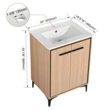 30 Inch Bathroom Vanity Base With Basin, Storage Cabinet With Doors, Engineered Wood,Christmas