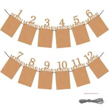 12pcs 1 Year Old Baby Birthday Photo Props Banner For 1st Birthday Party Decoration