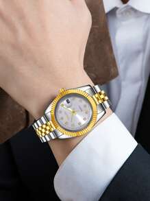 YOLAKO1 1pc Elegant Minimalist Women's Business Quartz Watch, Featuring Multi-Function, Square Dial With Bar Markers And Date Display, Alloy Strap, Best Gift For Girls, Suitable For Holidays, Birthdays, Couples, And Daily Wear