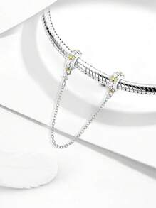 1 件 925 纯银优雅安全链吊坠，适合女士手链、手镯、DIY 珠宝制作约会礼物精美女士珠宝