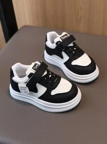 1 Pair Toddler Girls' Colorblock Outdoor Sports Shoes, Non-Slip Comfortable Casual Sneakers, Soft Bottom Tennis Shoes Suitable For Babies Outdoor/Travel/Walking - Black - View 4