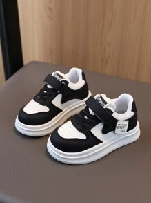 1 Pair Toddler Girls' Colorblock Outdoor Sports Shoes, Non-Slip Comfortable Casual Sneakers, Soft Bottom Tennis Shoes Suitable For Babies Outdoor/Travel/Walking - Black - View 8