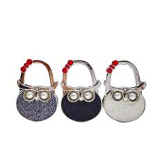 Sparkling Pink Owl Shaped Hanging Hook, Bag Hanger, Craft & Gift Item - Multicolor - View 5
