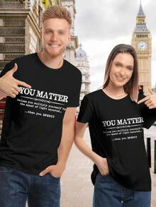Funny Physics Lovers T-Shirt You Matter Then You Energy - Women's Physicist Tee Couple Shirts Science Gift - Black - View 1