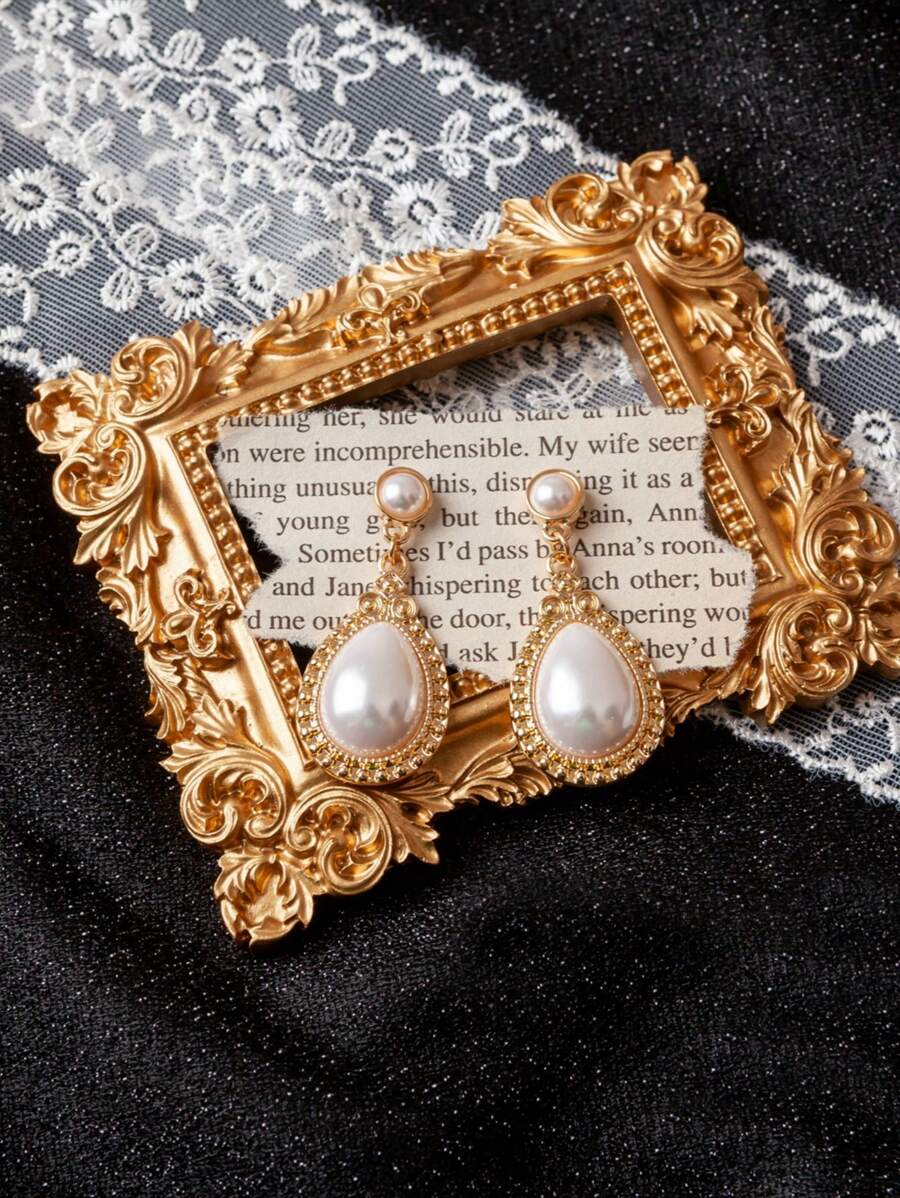 Stylever 1 Pair Stylish Pearl Pendant Stud Earrings For Women S925 Sterling Silver Fine Jewellery Suitable For Daily Wear Versatile Enough To Match Various Outfits And Perfect For Dating And Parties As Decorations