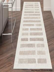 1 块现代横条纹地毯，现代简约设计，长走廊地毯，家居装饰，防污，舒适，防尘，易于清洁 - 彩色 - 查看 2