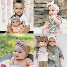 25pcs Baby Girls Nylon Headbands Turban Hair Bows Hair Band Elastic Hair Accessories For Kids Toddlers Infants Newborn Love Valentine - 25pcs - 查看 4
