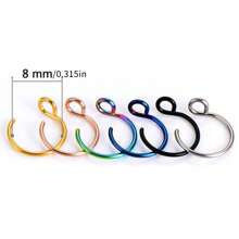 SENLANSP Set de 6 clips/anillos nasales simples de acero inoxidable sin perforación, regalo perfecto de joyería nasal para fiestas y festivales