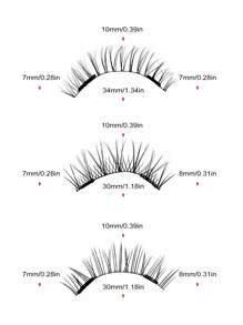3 Pairs CC Curl Eyelashes Natural Look, Reusable Magnetic Eyelashes With Applicator, No Glue Needed Magnetic Eyelashes Magnetic Lashes Kit, Easy To Wear And Remove,Natural Looking, 3D Natural Spiky Manga Lashes Fluffy Wispy Soft Lashes Fake Eyelashes False Eyelashes Strip,Natural Soft Eyelash Criss Cross Wispy Fluffy Lashes,Naturally Slender, Curled And Enlarged Eyes,For Women To Use Travel, Party For Parties Travel School Daily Work Etc - 黑色 - 查看 6