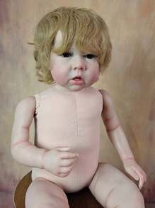 Realistic 70 CM Big Size Reborn Baby Doll With Hand-Painted Skin And Visible Veins, 28 Inch Alive Soft Vinyl Newborn Bebe Cute Play House Toy Birthday Gift (Some Parts Random, Including Pacifier, Bottle, Diaper And Clothes Set) - Đen và trắng - Xem 4