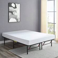 Basics Bed Frame With Storage, Foldable Metal Platform, Sturdy Steel, No Box Spring Needed, 14 Inches High, Tool-Free Setup, Full Size, Black - 14-inch - View 11