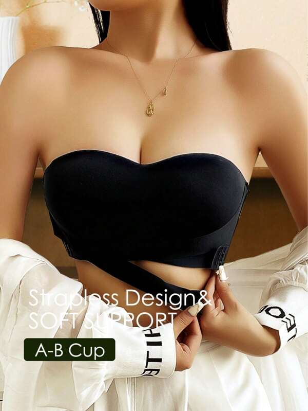Ab Cup Front Closure Bra For Women, Anti-Slip, Push Up Bra For Bridal Dress, Lingerie