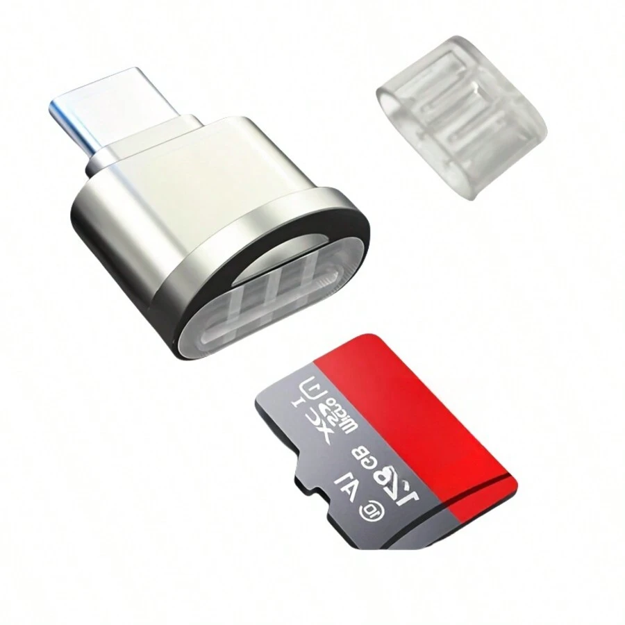 Lector de tarjetas Micro/SD de metal USB C compatible con tarjetas de memoria Micro/SD para teléfonos móviles, computadoras, tabletas, vigilancia de automóviles, expansión de memoria de teléfonos móviles, lector de tarjetas de alta velocidad portátil, plug and play - Lector de tarjetas SD - Ver 1