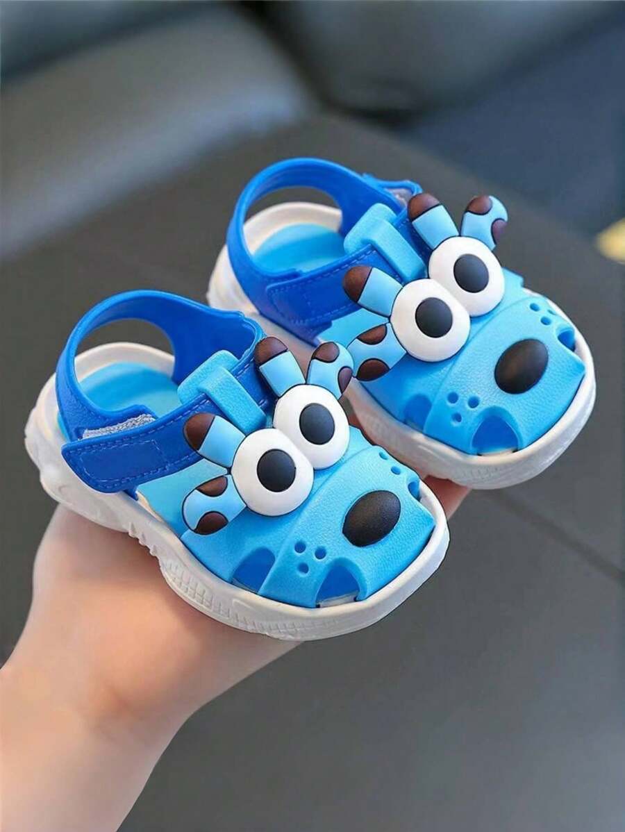 Children's Cartoon Car Pattern Soft Bottom Indoor/Outdoor Sandals, Summer, Boys - Blue - View 1