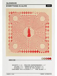 1 pieza Pintura de lienzo sin marco con impresión de pared con el tema "Todo está vivo" de música Shoegaze, decoración para sala de estar