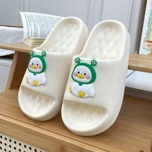 Sandalias Chanclas con dibujo animado de patito y gorro para mujer adulta y adolescentes. - Blanco - Ver 2