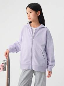 Áo Len Ngoài Trời Tối Giản Cho Bé Trai Và Bé Gái, Áo Mùa Xuân - Tông màu tím - Xem 2