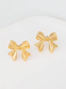 水钻蝴蝶结耳钉，适合日常佩戴