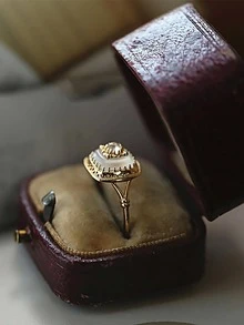 1 件复古奢华方形装饰戒指，女士 S925 纯银精美珠宝礼物，适合女士舞会派对珠宝