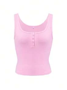Women's Solid Color Simple Daily Tank Top