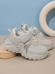 1 双春季儿童运动鞋，男童跑步运动鞋，女童鞋，男童厚底运动鞋 - 米色 - 查看 2