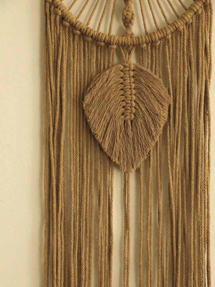 1pc Handmade Woven Wall Hanging Decor, Boho Style Tassel Dream Catcher, Perfect Housewarming, Yoga Studio Decoration, Spiritual Space Wall Art - Ideal For Spring Home Decor, Living Room, Bedroom And Office - Khaki - View 6