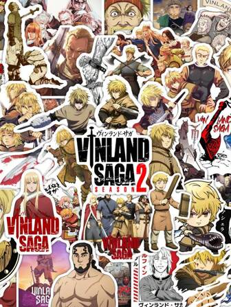 50pcs Vinland Saga Anime Graffiti Stickers, Japanese Style Funny Design, Suitable For Laptop Decoration, Waterproof PVC Material, Motorcycle Helmet, Car Stickers, Gift Box Decoration, Label Stickers, Envelope Sealing, Graffiti Stickers, Guitar, Notebook, Luggage DIY Decoration