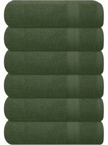 Ultra Soft 8-Piece Towel Set -% Ring Spun Cotton, 2 Oversized Bath Towels 27x54, 2 Hand Towels 16x28, 4 Wash Cloths 13x13 - Daily Use, Hotel & Spa - Olive Green, Luxury Towel Set - 橄欖綠 - 查看 1