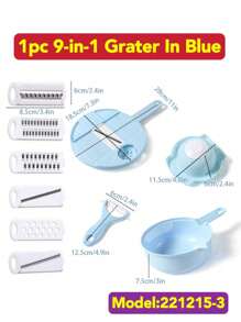 9-In-1 Vegetable Slicer Set, Potato Slicer, Grater, Shredder, Chopper, Kitchen Tool 9-In-1 Vegetable Cutter With Large Container, Random Color