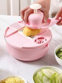 9-In-1 Vegetable Slicer Set, Potato Slicer, Grater, Shredder, Chopper, Kitchen Tool 9-In-1 Vegetable Cutter With Large Container, Random Color