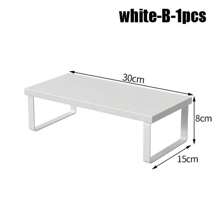 Estante de almacenamiento simple, soporte para computadora portátil, pantalla de computadora de escritorio, almacenamiento elevado de escritorio y almohadilla de almacenamiento elevada - blanco-A-2 piezas - Ver 9