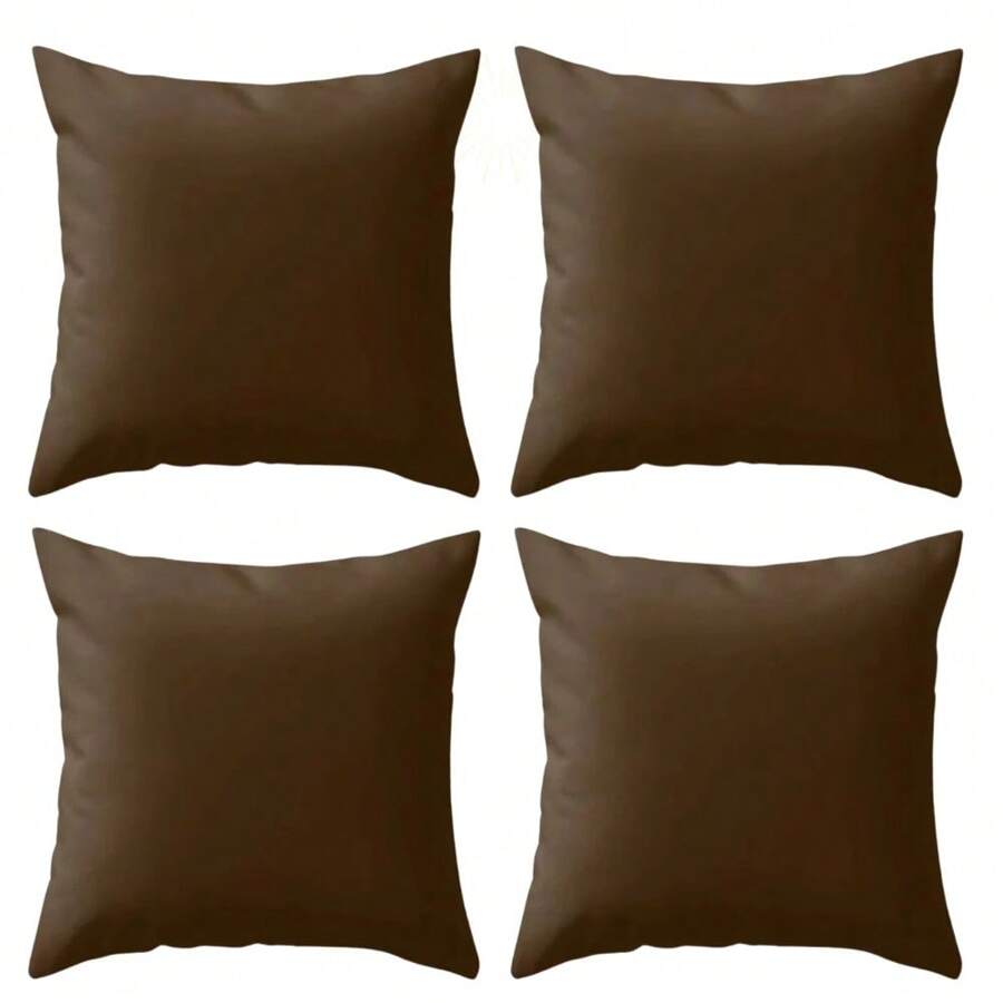 Kit 04 Plain 40X40 Cushion Covers With Zipper - Tobacco - View 1