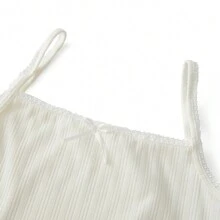 Women's Lace Trim Cami Tops Summer Rib Knit Crop Tank Tops Spaghetti Straps Sleeveless Square Neck Camisole Vests - 白色 - 查看 7