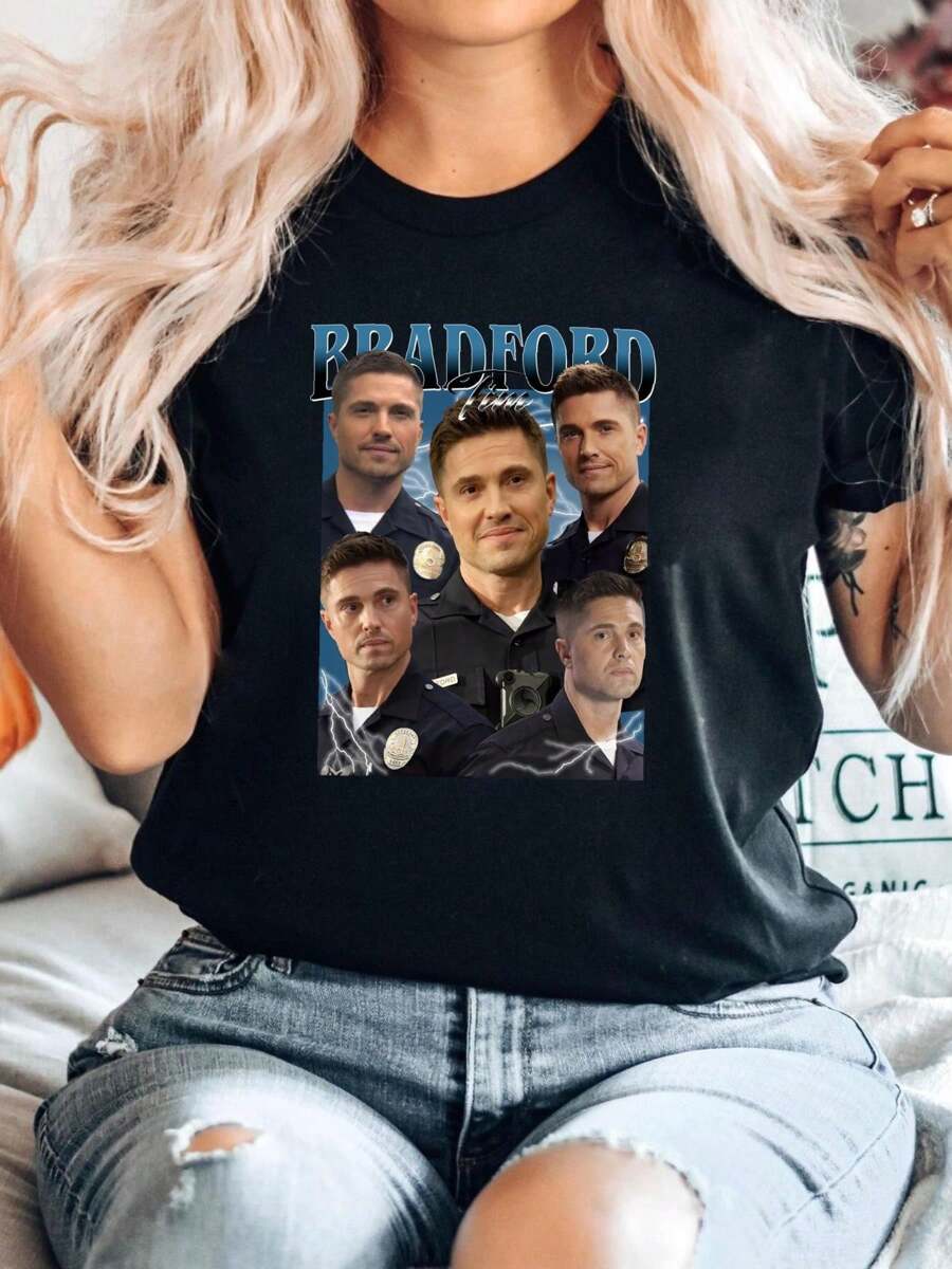 100% Cotton Limited Tim Bradford T Shirt Character Movie Graphic Designer Clothes For Women Versatile Casual Soft Top For Everyday Wear Homme Comfortable Stretched Fashion Print Round Neck Short Sleeve Summer Breathable Slightly Stylish Streetwear Unisex - Black - View 1