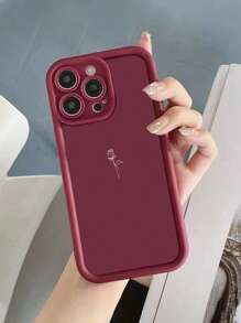 1 pieza Funda de teléfono a prueba de golpes con gráfico minimalista de línea de rosa, compatible con Apple y otros teléfonos, versión internacional, no la versión nacional - Multicolor - Ver 5