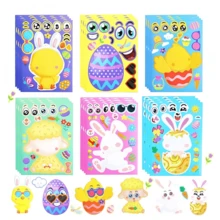 12/18/24/30 张儿童复活节贴纸 画脸复活节贴纸 复活节儿童派对礼品 工艺品 游戏活动用品