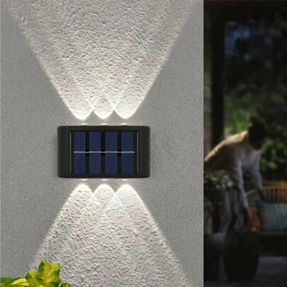 2 piezas Luces LED solares Shenzhi Tech, lámpara de pared impermeable para exteriores con control de encendido y apagado para jardín, calle, balcón y decoración